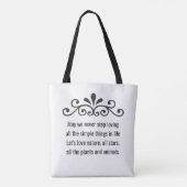 Bloemen Vector, Natuur Liefde Tekst op Wit Tote Bag (Achterkant)
