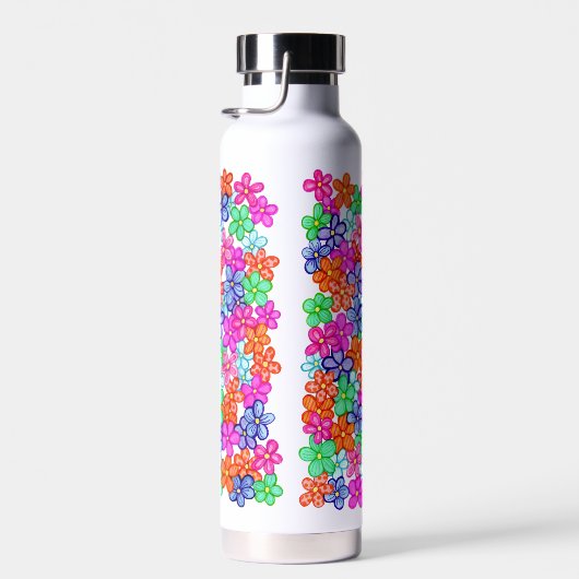 Bloemen Veelkleurige Bloemen Tekenpatroon Waterfles (Rechts)