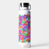 Bloemen Veelkleurige Bloemen Tekenpatroon Waterfles (Achterkant)