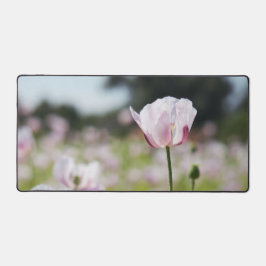 Bloemen veld met close up bloeiende lila bloem. bureaumat