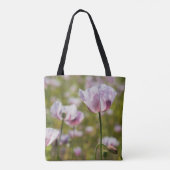 Bloemen veld met close up bloeiende lila bloem. tote bag (Achterkant)