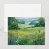 Bloemen Veld Natuur Scene Briefkaart (Voorkant / Achterkant)