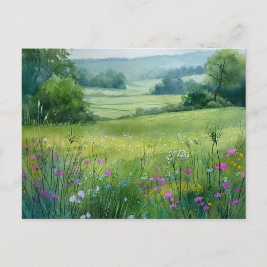 Bloemen Veld Natuur Scene Briefkaart (Voorkant)