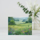 Bloemen Veld Natuur Scene Briefkaart (Staand voorkant)