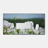 Bloemen veld, Papaver somneferum maanzaad bloem. Bureaumat (Keyboard & Muis)