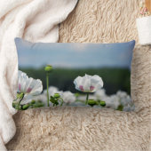 Bloemen veld, Papaver somneferum maanzaad bloem. Kussen (Deken)