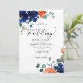 Bloemen verbrande Oranje marinevlieger Rust Floral Kaart (Staand voorkant)