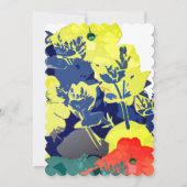 Bloemen verbrande Sinaasappel geel marineblauw gro Kaart (Achterkant)