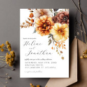 Bloemen verbrande Sinaasappels terracotta elegante Kaart