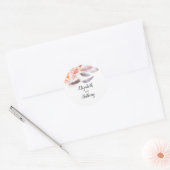Bloemen veren Elegant Boho Ronde Sticker (Envelop)