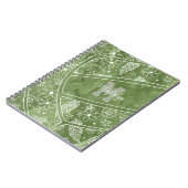 bloemen veren paislies green volleybal notitieboek (Linkerzijde)