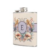 Bloemen veren toevoegen initiaal paarse heupfles (Links)