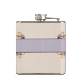 Bloemen veren toevoegen initiaal paarse heupfles (Achterkant)