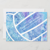 Bloemen veren veren pasteitspatroon blauw volleyba kaart (Voorkant)