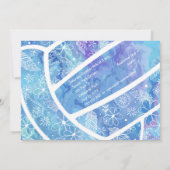 Bloemen veren veren pasteitspatroon blauw volleyba kaart (Achterkant)