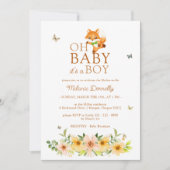 Bloemen verhalenboek Fox Oh Baby Jongen Douche Kaart (Voorkant)