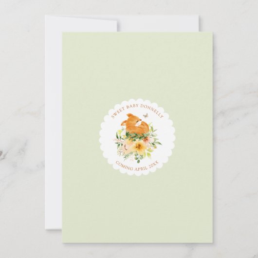 Bloemen verhalenboek Fox Oh Baby Jongen Douche Kaart (Achterkant)