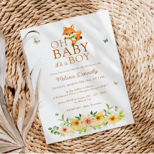 Bloemen verhalenboek Fox Oh Baby Jongen Douche Kaart