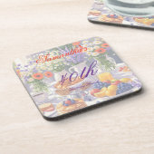 Bloemen Verjaardag Brunch plastic Bier Onderzetter (Linkerzijde)