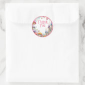 Bloemen Verjaardag Fairy Verjaardag Pink Princess  Ronde Sticker (Tas)