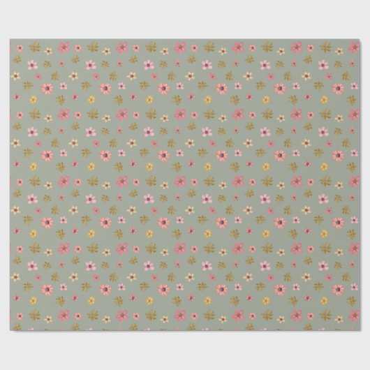  Bloemen Verjaardag Girly Vrouwelijke Schattigee B Cadeaupapier (Vlak)