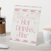 Bloemen Verjaardag Hot Drinken Bar Sign Reclamebord Met Voetstuk (Insitu)