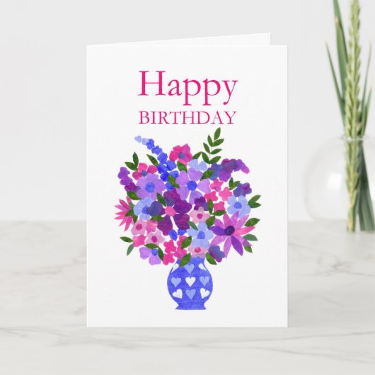 Bloemen Verjaardag Kaart - Flower Power (Voorkant)