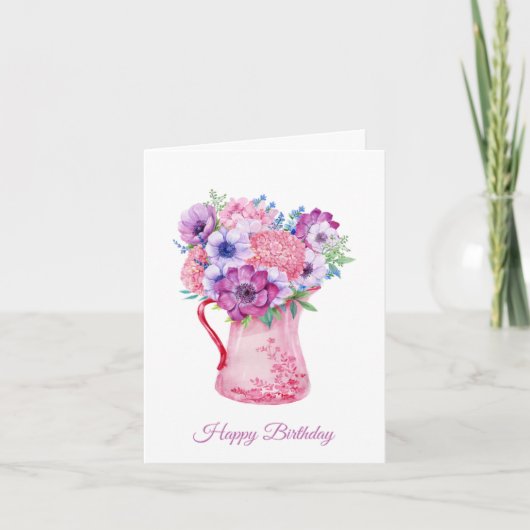 Bloemen Verjaardag Kaart voor haar (Voorkant)