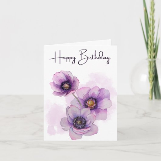 Bloemen Verjaardag Kaart voor haar (Voorkant)