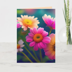 BLOEMEN VERJAARDAG KLEURRIJK WENSKAART BEDANKKAART