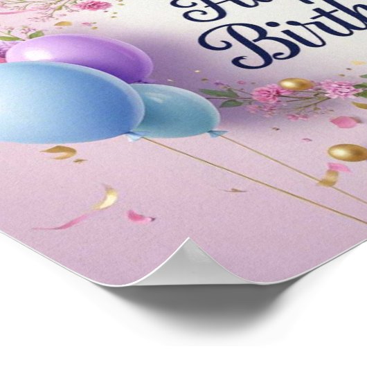 Bloemen verjaardag luxe elegante extravagant poster (Hoek)