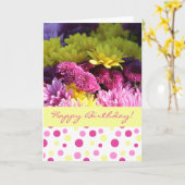 Bloemen Verjaardag, Roze & Gele Madeliefjes, Kaart (Gele Bloem)