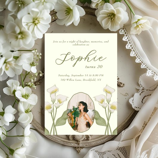  Bloemen Verjaardag Uitnodiging met Foto
