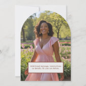 Bloemen Verjaardag Uitnodiging Roze Paarse Boog (Achterkant)