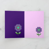 Bloemen verjaardagskaart met de bloem van de kaart (Binnen)