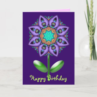 Bloemen verjaardagskaart met de bloem van de kaart