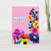 BLOEMEN verjaardagskaart voor mama, oma Kaart (Voorkant)