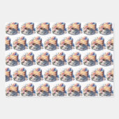 Bloemen Verjaardagstaart, Koffie en Bloemen Inpakpapier Vel (Voorkant 3)