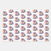 Bloemen Verjaardagstaart, Koffie en Bloemen Inpakpapier Vel (Voorkant 2)