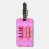 Bloemen verjaardagstaart voor haar / meisjes Art P Bagagelabel (Voorkant verticaal)