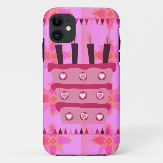 Bloemen verjaardagstaart voor haar / meisjes Art P Case-Mate iPhone Case (Achterkant)