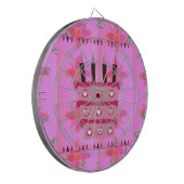 Bloemen verjaardagstaart voor haar / meisjes Art P Dartbord (Voorkant Links)