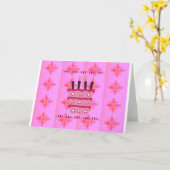 Bloemen verjaardagstaart voor haar / meisjes Art P Kaart (Gele Bloem)