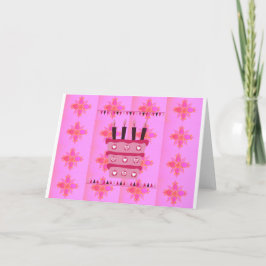 Bloemen verjaardagstaart voor haar / meisjes Art P Kaart