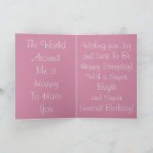 Bloemen verjaardagstaart voor haar / meisjes Art P Kaart (Binnen)