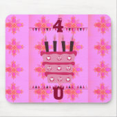 Bloemen verjaardagstaart voor haar / meisjes Art P Muismat (Voorkant)