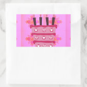 Bloemen verjaardagstaart voor haar / meisjes Art P Rechthoekige Sticker (Tas)