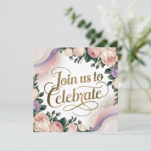  Bloemen Verjaardagsuitnodiging Kaart (Staand voorkant)