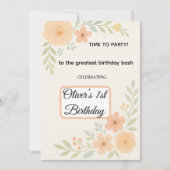 Bloemen Verjaardagsuitnodiging  Kaart (Voorkant)