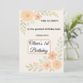 Bloemen Verjaardagsuitnodiging  Kaart (Staand voorkant)